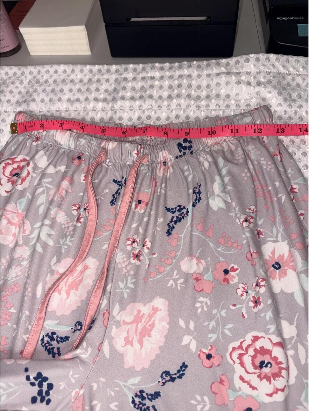Born Women’s Floral Pajama Set Medium Gray Pink Button Front Sleepwear - Picture 9 of 9